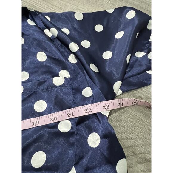 Vintage 2-Pc Lingerie Set Blue Polka Dot Satin Size S - Picture 5 of 5